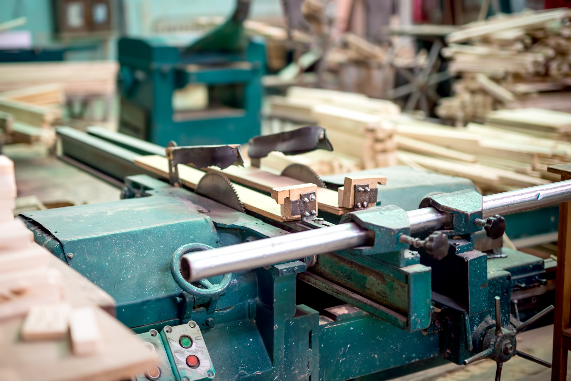 wood and furniture production plant, industrial factory with tools
